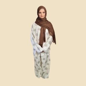 Cream linen two piece set