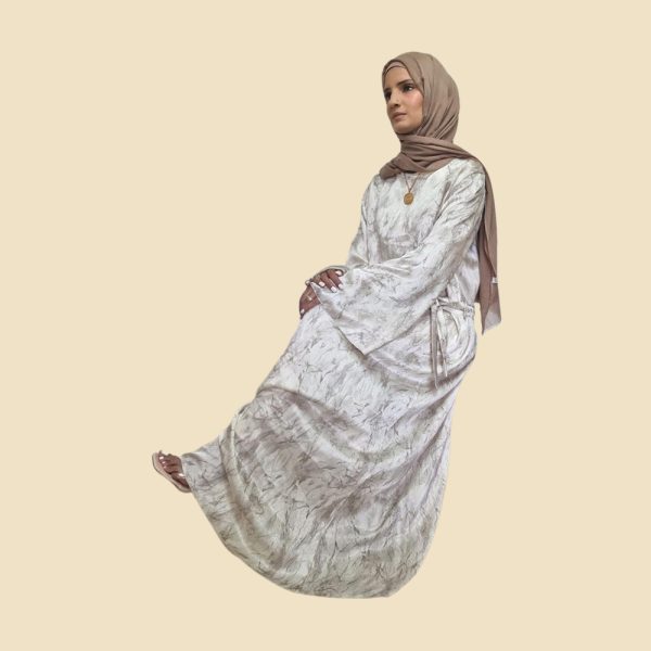 Two tone cream/coffee Maxi dress - Image 2
