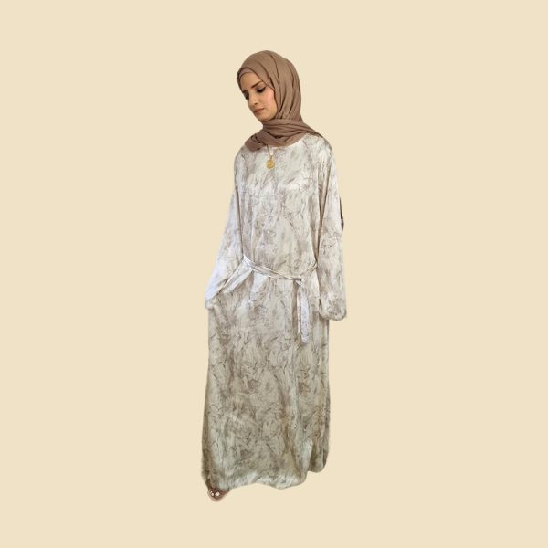 Two tone cream/coffee Maxi dress - Image 3
