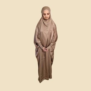 Caramel satin jilbab