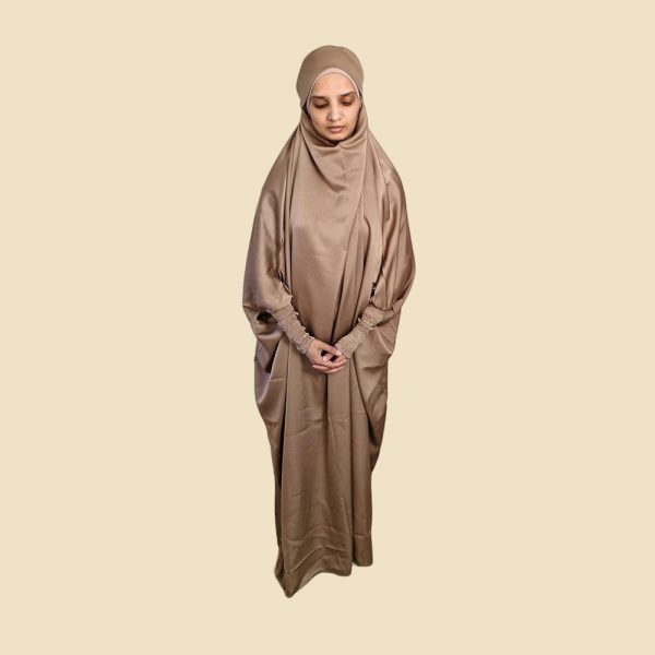 Caramel satin jilbab