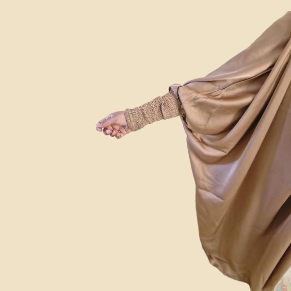 Caramel satin jilbab - Image 2