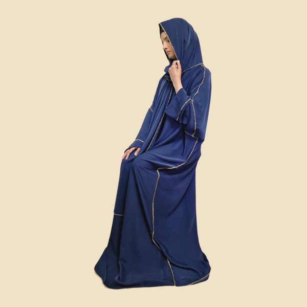 Navy gold detailing Abaya - Image 2