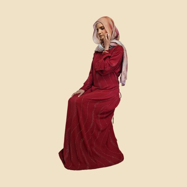Red diamonte pattern dress - Image 5