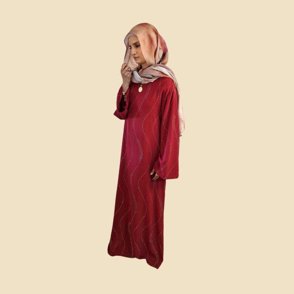 Red diamonte pattern dress - Image 3
