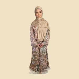 Floral print layered maxi dress