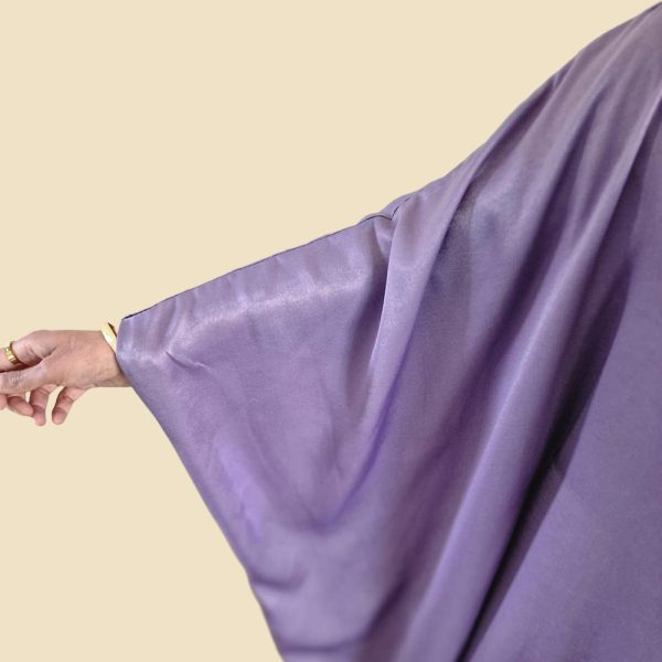 Purple Satin Kaftan Dress - Image 4