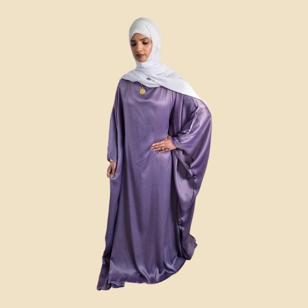 Purple Satin Kaftan Dress - Image 3