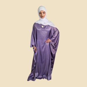Purple Satin Kaftan Dress