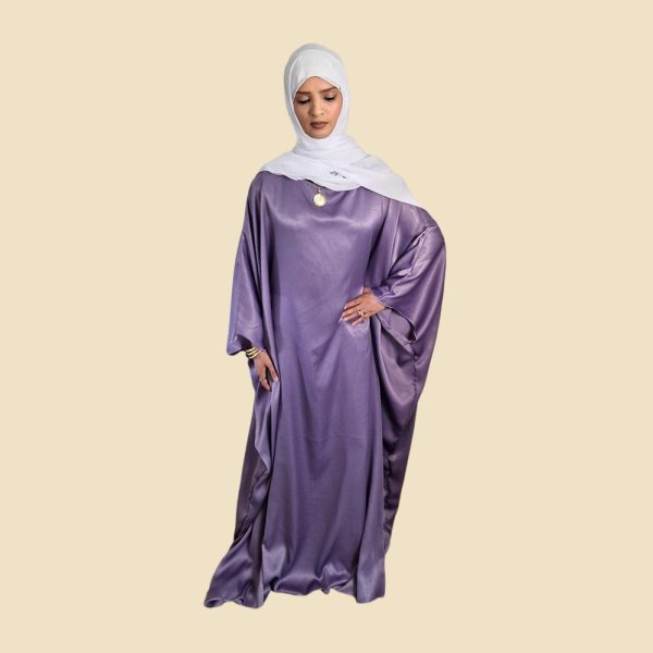 Purple Satin Kaftan Dress
