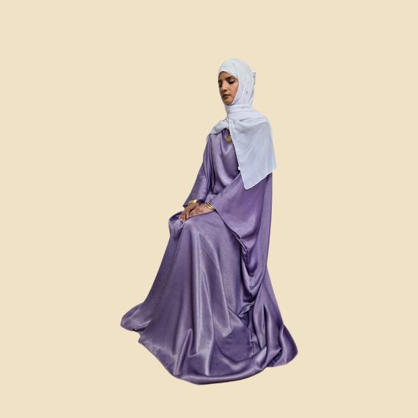 Purple Satin Kaftan Dress - Image 2