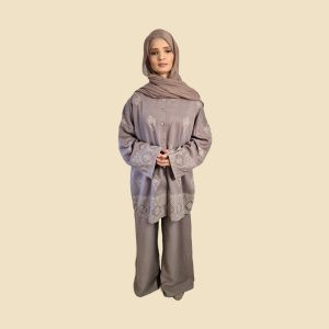 Taupe linen two piece set